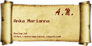 Anka Marianna névjegykártya