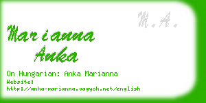 marianna anka business card